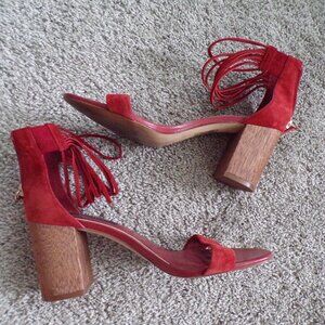 WHBM suede heels 8.5